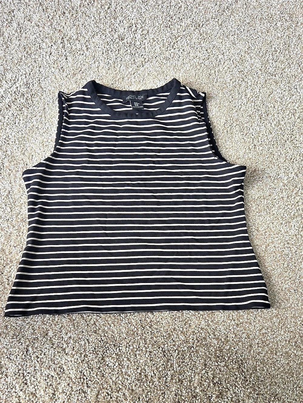 Rachel Zoe Striped Tank Top in Black & White Size Medium Like New